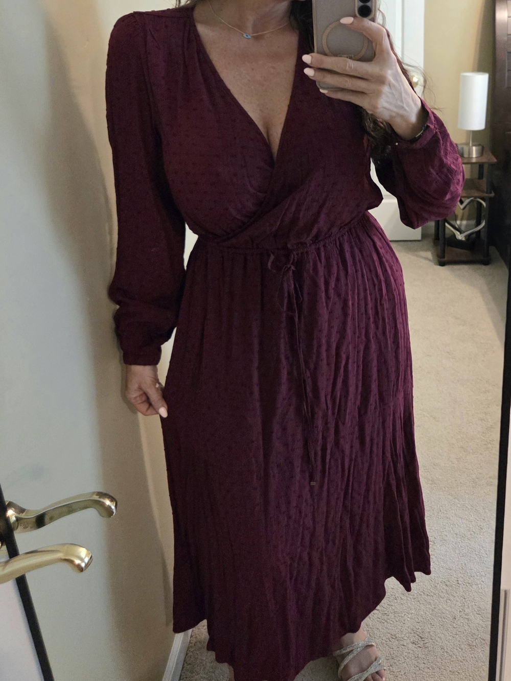 LOFT Wine Burgundy Maxi Dress